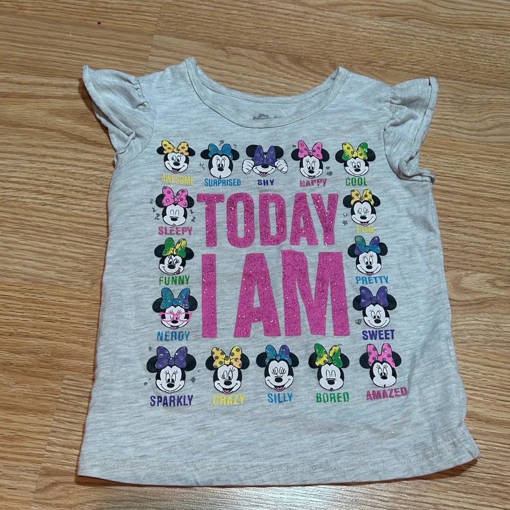 Disney Minnie Mouse Today I Am Tee and‎ Danskin Now Pink Shorts Set Girls 4T